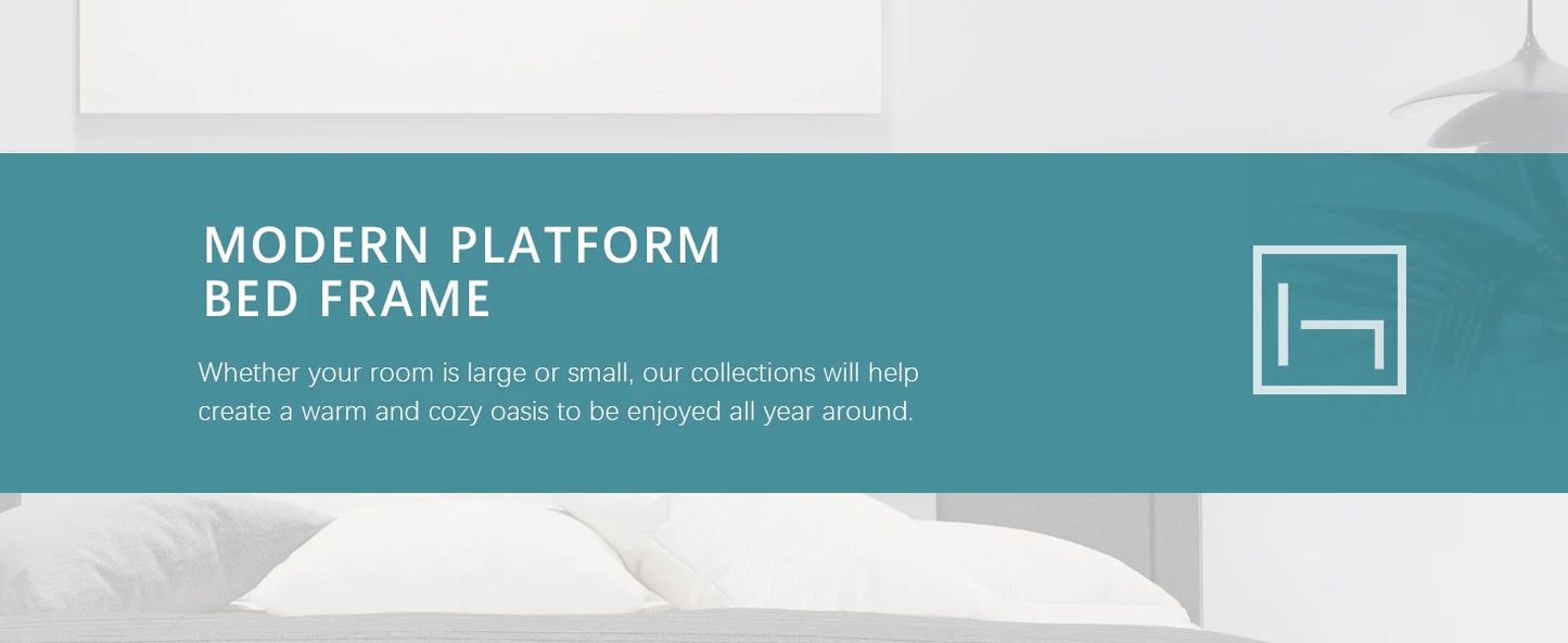 Modern Faux Leather Platform Bed with Adjustable Headboard