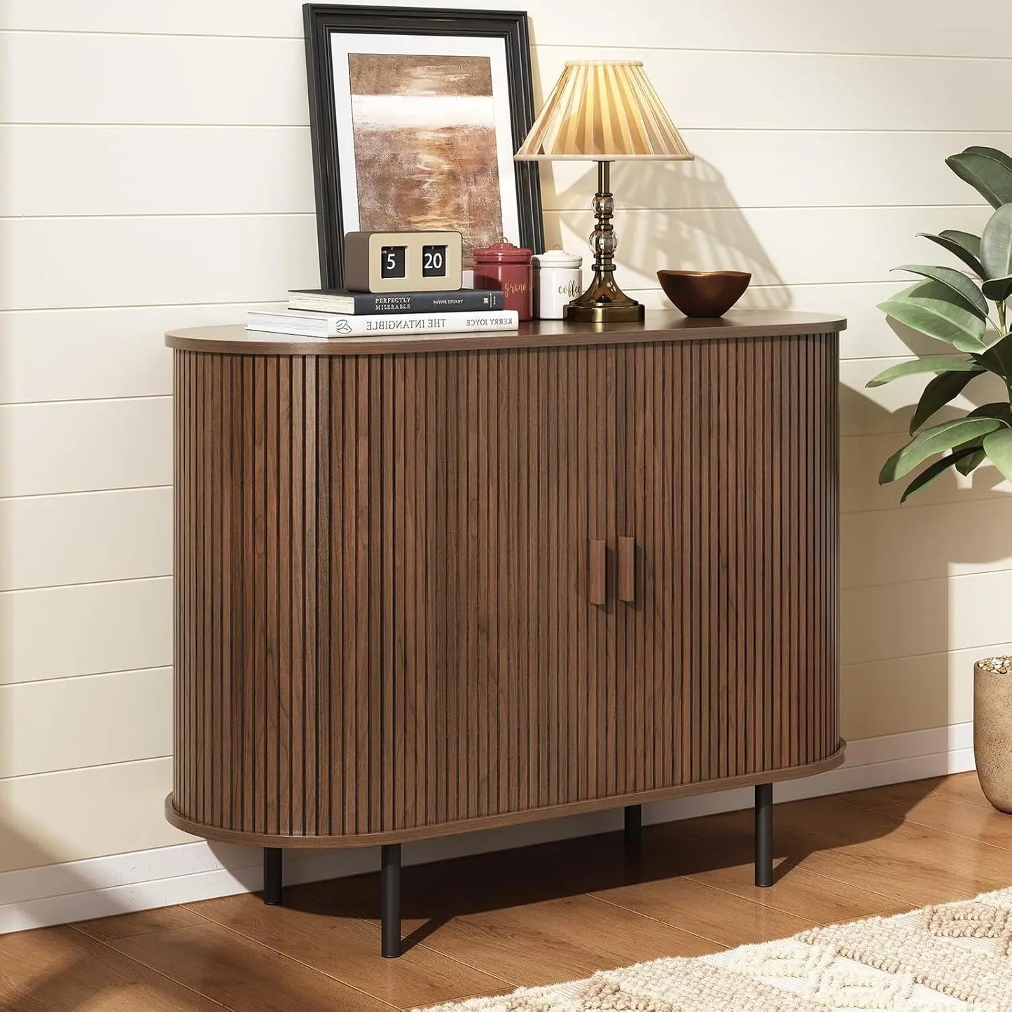 40" Sideboard Buffet Cabinet with Sliding Door & Adjustable Shelf