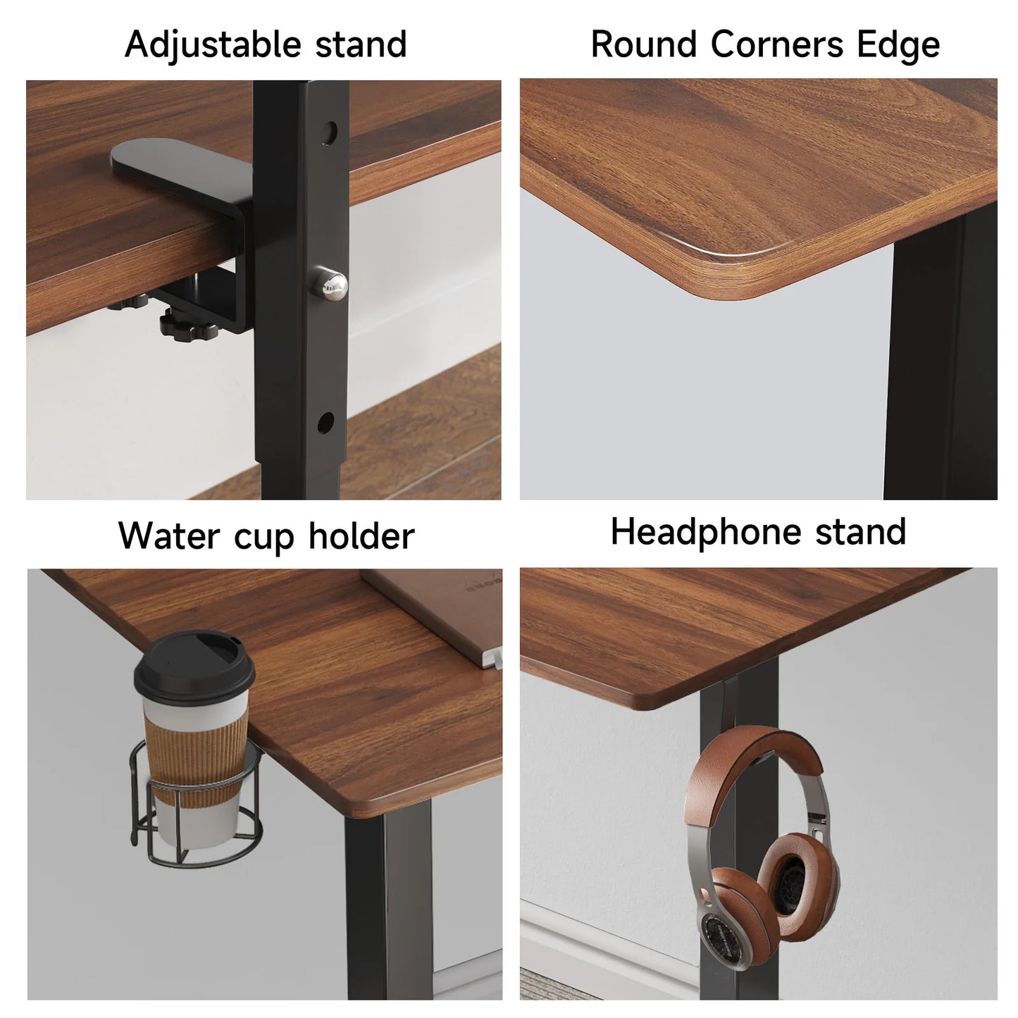 Electric Standing Desk w/ Adjustable Height, Memory Control & Dual Monitor Shelves