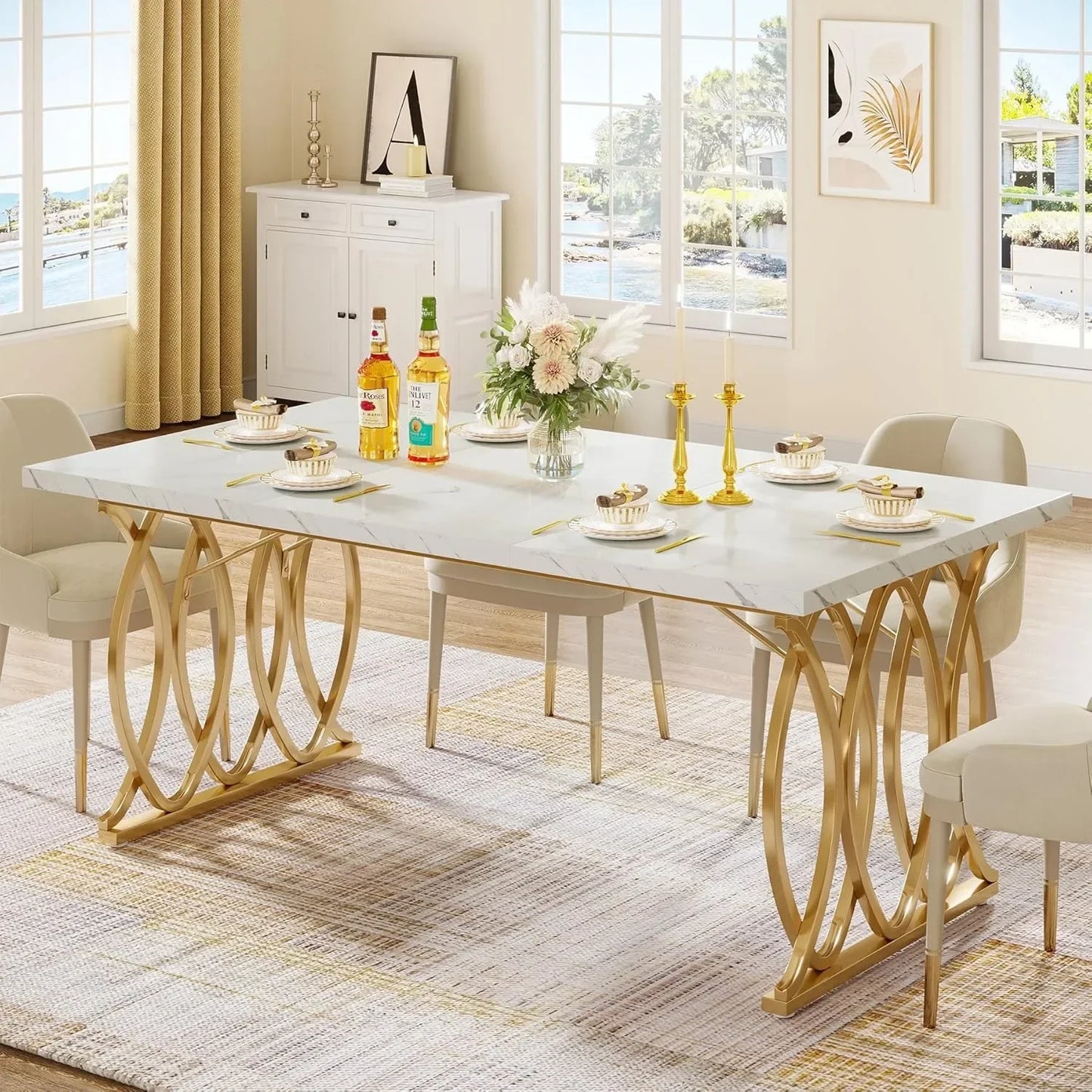 63" Modern Dining Table for 4–6 People