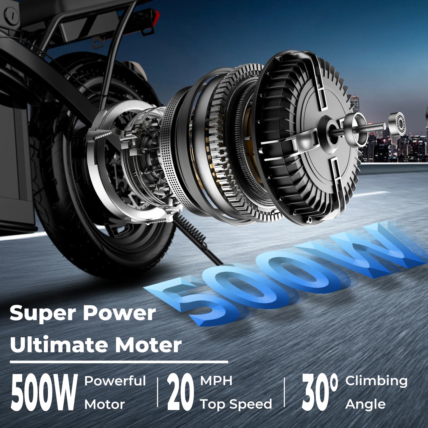 500W Folding E-Bike with 48V 12Ah Battery