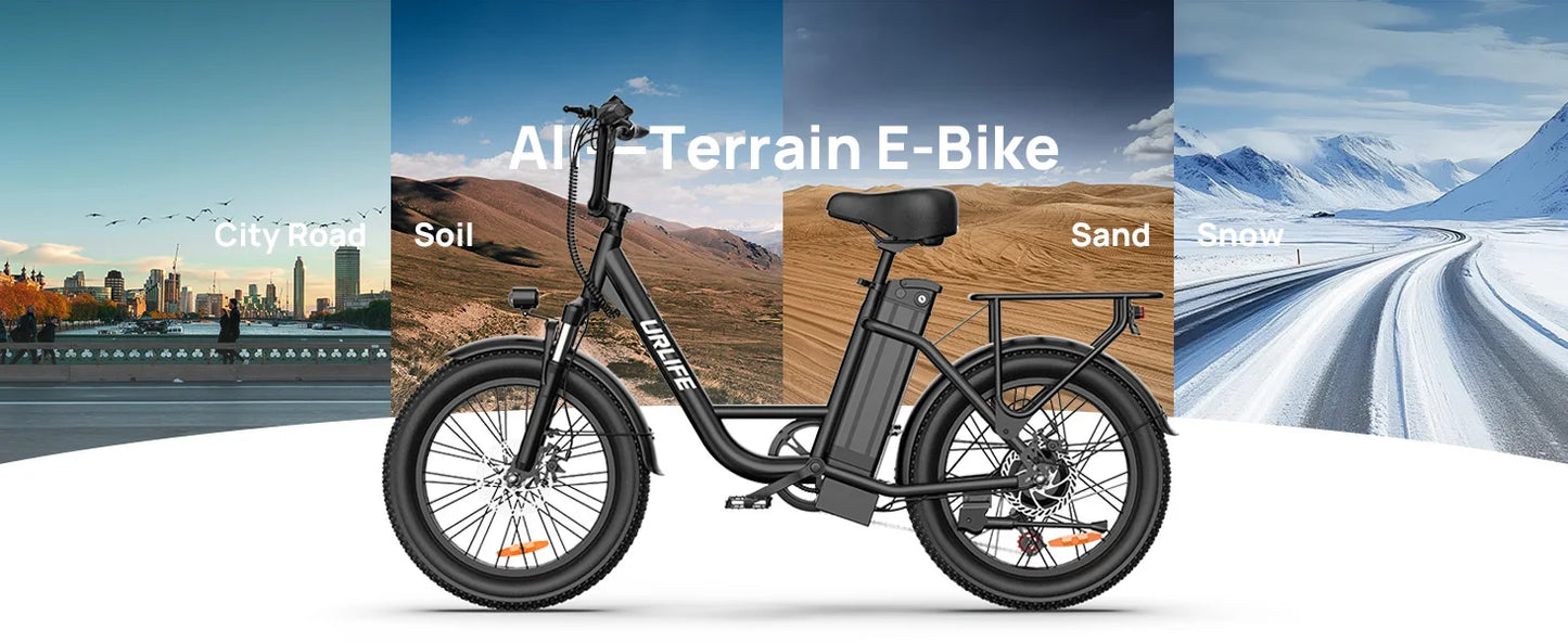 URLIFE 1000W Fat Tire E-Bike with 48V 13Ah Battery & 20MPH Speed