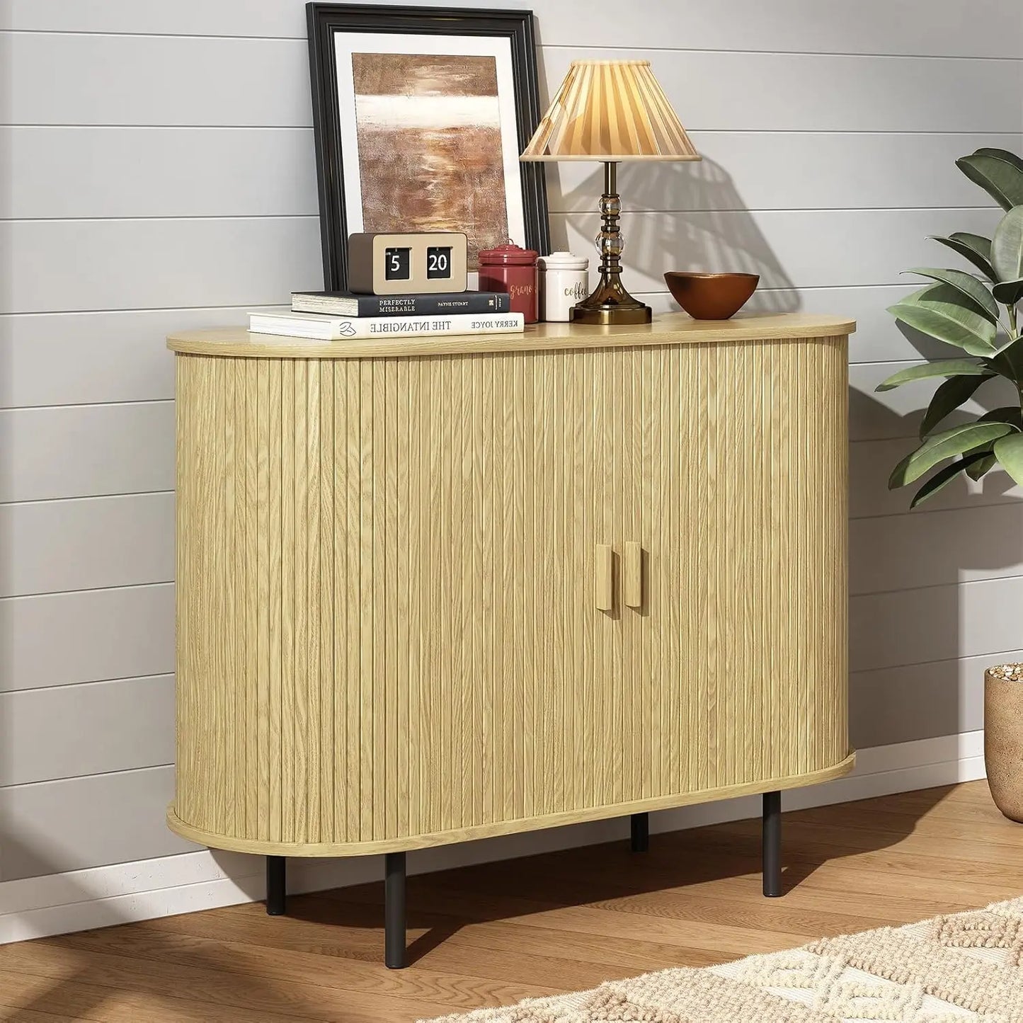 40" Sideboard Buffet Cabinet with Sliding Door & Adjustable Shelf