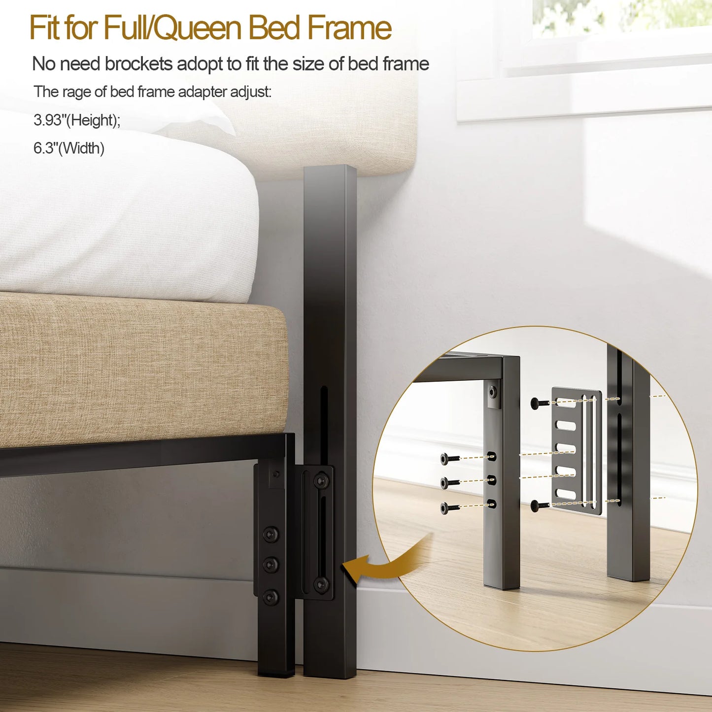 Adjustable Linen Headboard for Full/King Bed with Storage & RGB LED