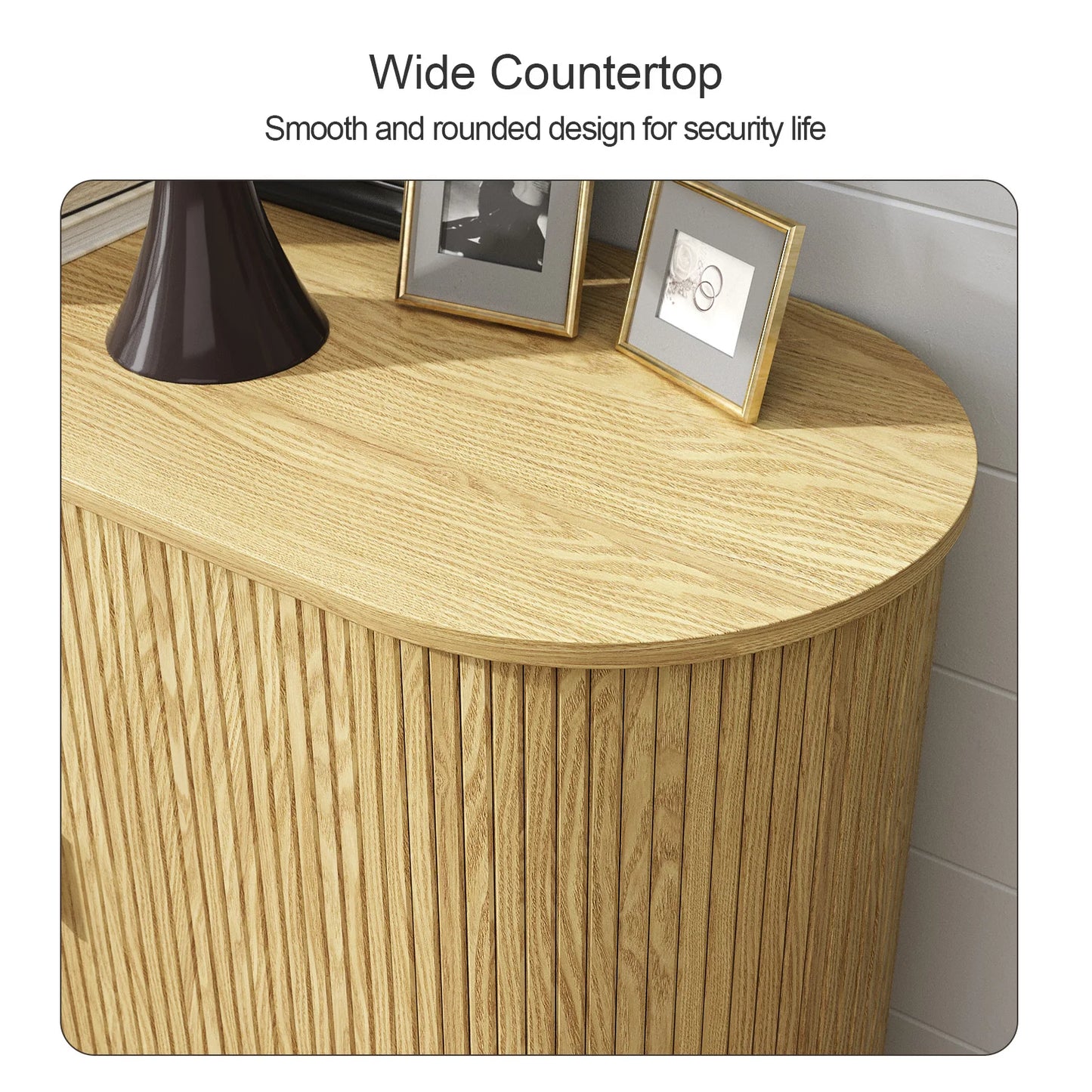 40" Sideboard Buffet Cabinet with Sliding Door, Storage & Adjustable Shelf