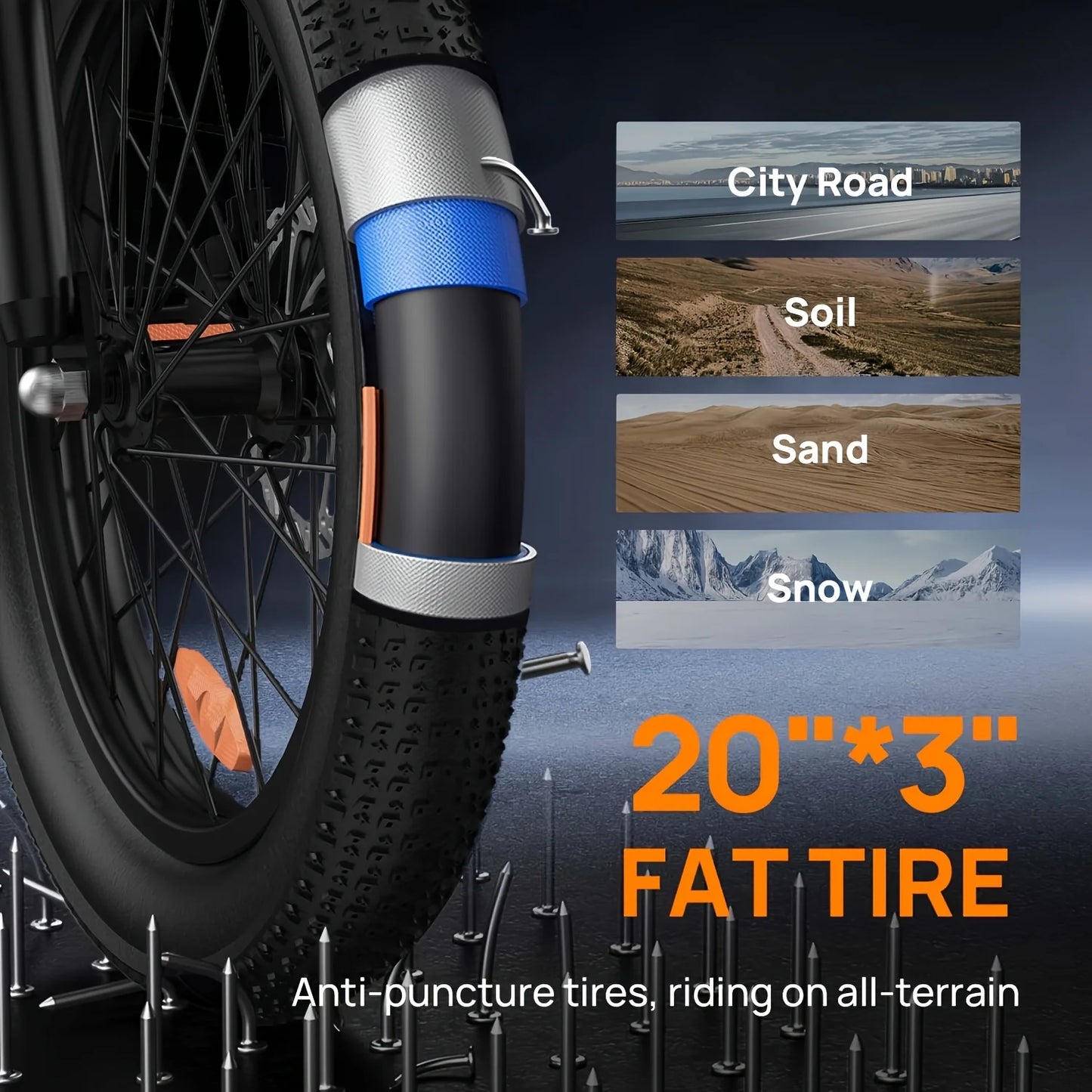 URLIFE 1000W Fat Tire E-Bike with 48V 13Ah Battery & 20MPH Speed