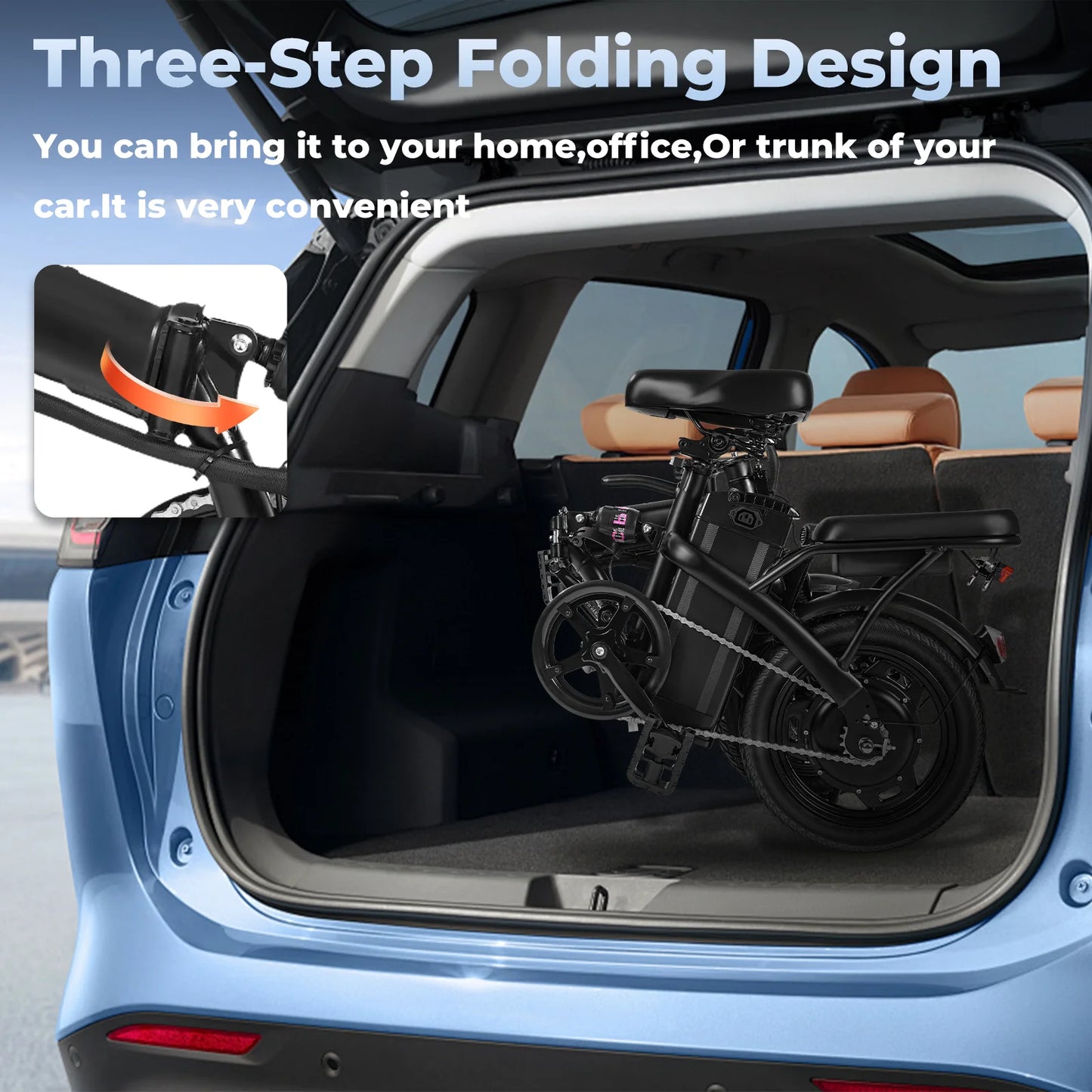 500W Foldable Electric Bike with Dual Disc Brakes, 48V10.4Ah Battery & 20MPH Speed