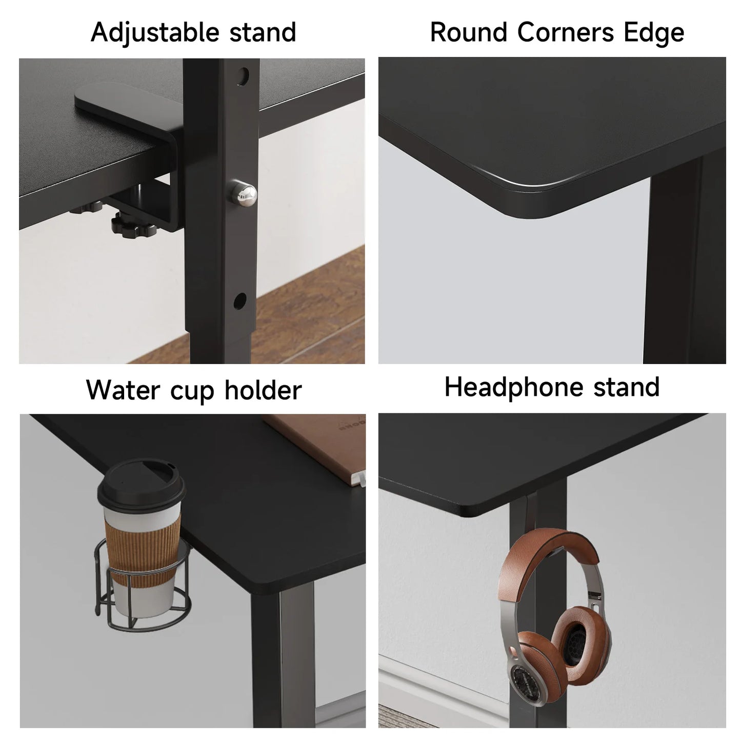 Electric Standing Desk w/ Adjustable Height, Memory Control & Dual Monitor Shelves