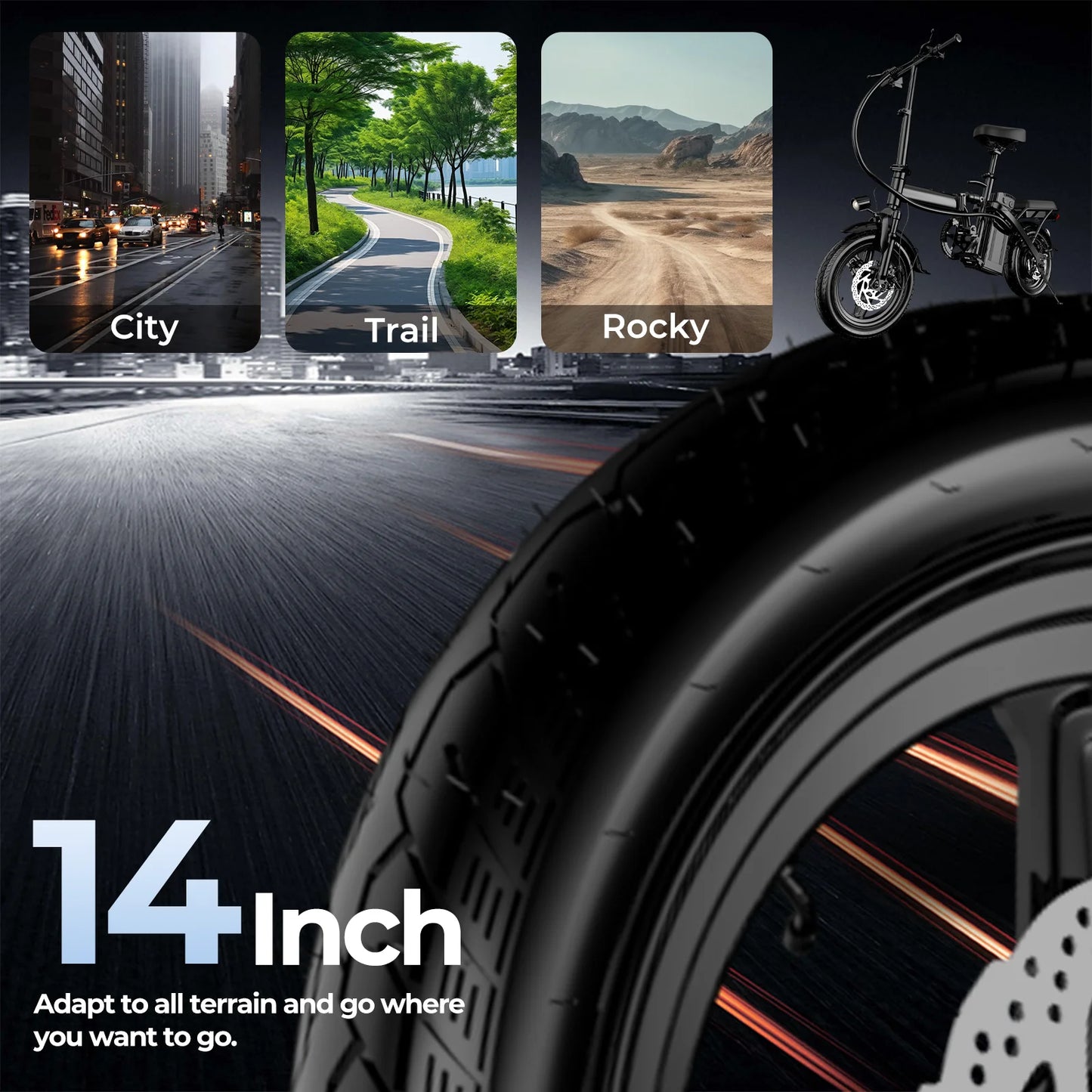 500W Foldable Electric Bike with Dual Disc Brakes, 48V10.4Ah Battery & 20MPH Speed