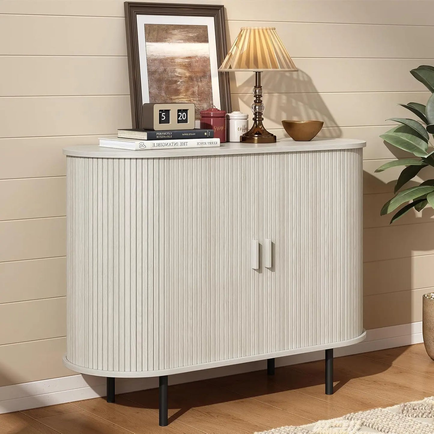 40" Sideboard Buffet Cabinet with Sliding Door & Adjustable Shelf